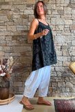 Ole Bubble Cotton Bandana Tunic Vest Black